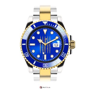 นาฬิกา ยันต์ 5 แถว หนุนยันต์เสือเหลียวหลัง หน้าปัดสีน้ำเงิน